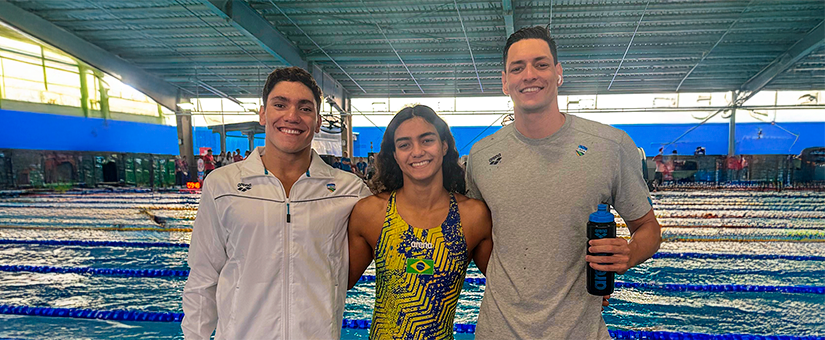Cinco nadadores patrocinados pela arena representam o Brasil na disputa do Campeonato Mundial de Esportes Aquáticos, em Singapura.